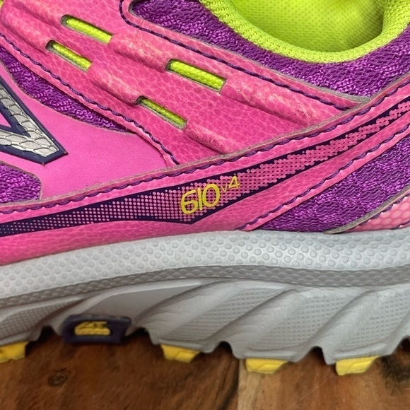𝅺new Balance Pink Yellow Trail Running Athletic Shoes, All Terrain 610v4, 6.5M - Picture 7 of 9